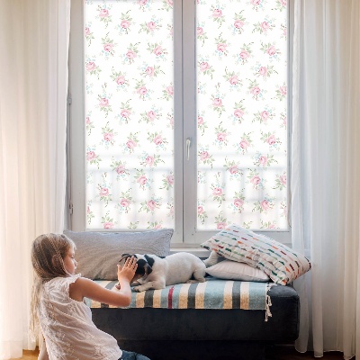 Decorative window film stained glass design Romantic roses