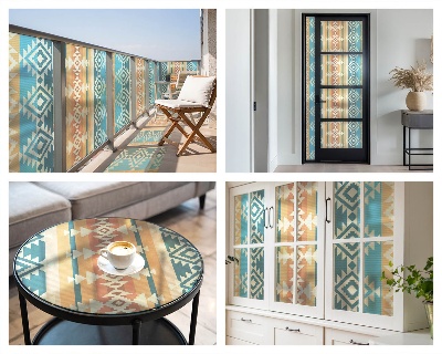Coloured glass film for windows Geometric motifs