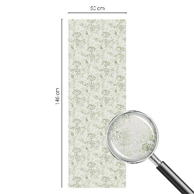 Frosted window film with stained glass pattern Botanical pattern