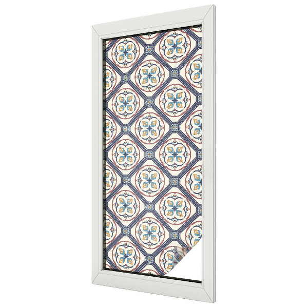 Privacy window film stained glass effect Tile pattern
