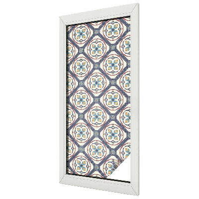 Privacy window film stained glass effect Tile pattern