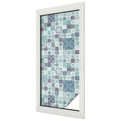 Coloured glass film for windows Floral tiles