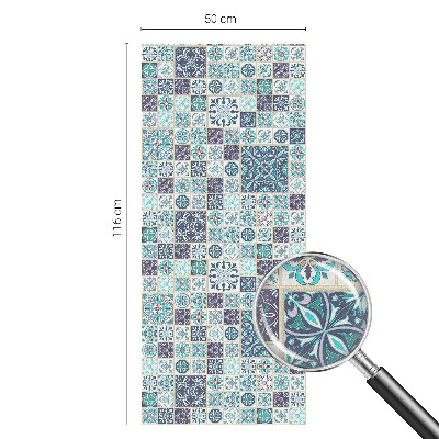 Coloured glass film for windows Floral tiles