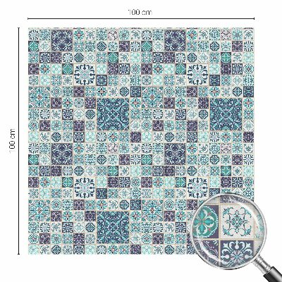 Coloured glass film for windows Floral tiles