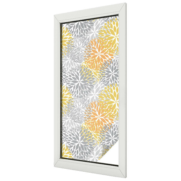 Frosted window film with stained glass pattern Colorful flowers