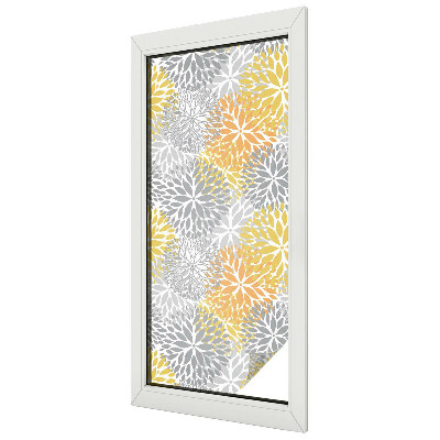 Frosted window film with stained glass pattern Colorful flowers