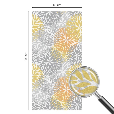 Frosted window film with stained glass pattern Colorful flowers