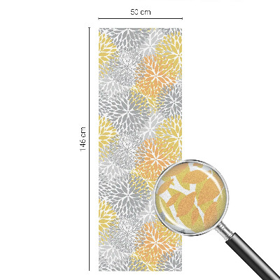 Frosted window film with stained glass pattern Colorful flowers