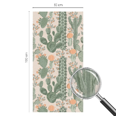 Patterned window film stained glass Green succulents