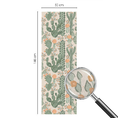 Patterned window film stained glass Green succulents