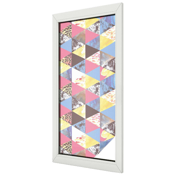 Patterned window film stained glass Colorful triangles