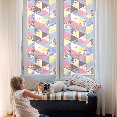 Patterned window film stained glass Colorful triangles