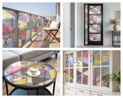 Patterned window film stained glass Colorful triangles