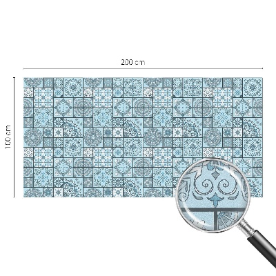 Coloured glass film for windows Blue tiles