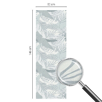 Frosted window film with stained glass pattern Subtle leaves