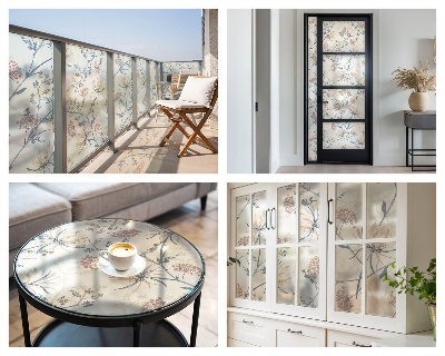 Patterned window film stained glass Flowers of harmony