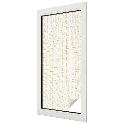 Frosted window film with stained glass pattern Herringbone elegance