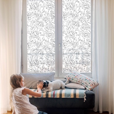 Decorative window film stained glass design Floral motif