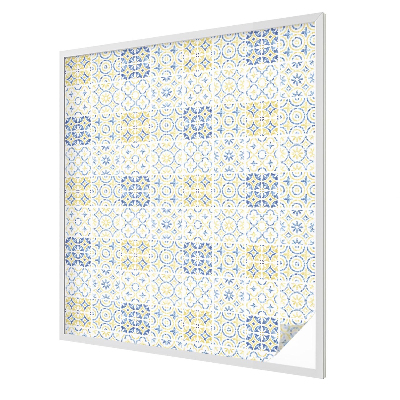 Frosted window film with stained glass pattern Classic tiles