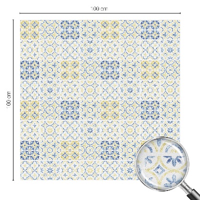 Frosted window film with stained glass pattern Classic tiles