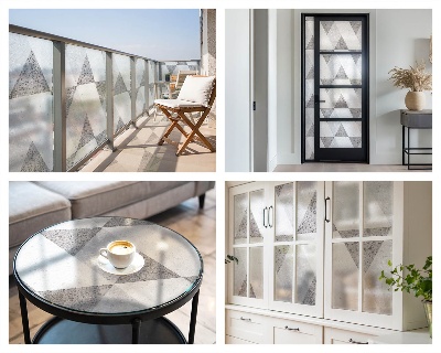 Patterned window film stained glass Gray triangles