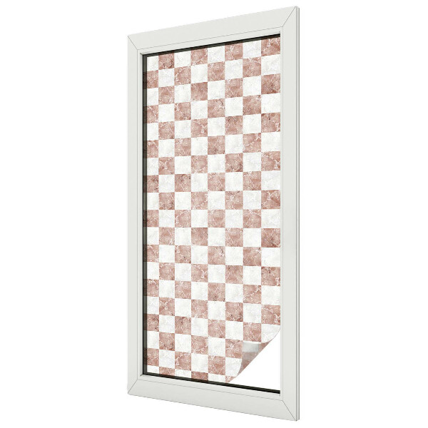 Coloured glass film for windows Classic chessboard