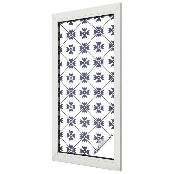 Frosted window film with stained glass pattern Plant motif