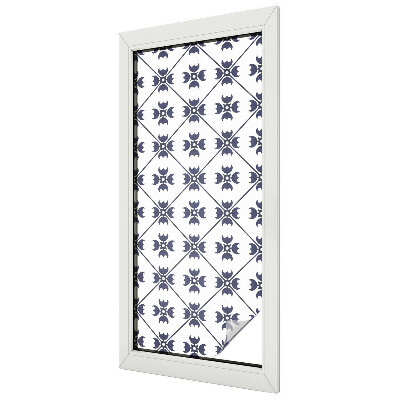 Frosted window film with stained glass pattern Plant motif