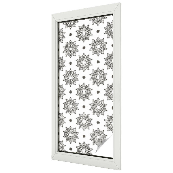 Frosted window film with stained glass pattern Classic rosettes