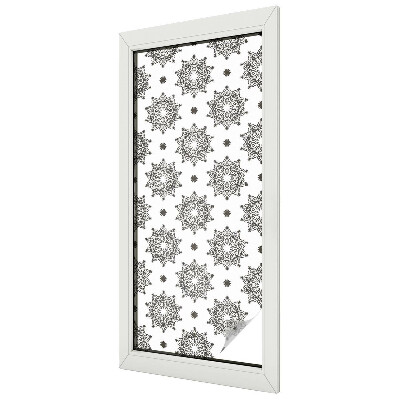 Frosted window film with stained glass pattern Classic rosettes