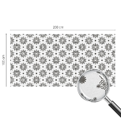 Frosted window film with stained glass pattern Classic rosettes