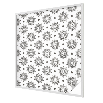 Frosted window film with stained glass pattern Classic rosettes