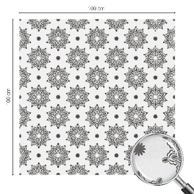 Frosted window film with stained glass pattern Classic rosettes