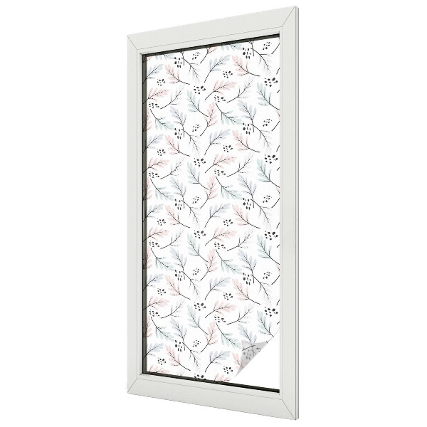 Coloured glass film for windows Plant leaves