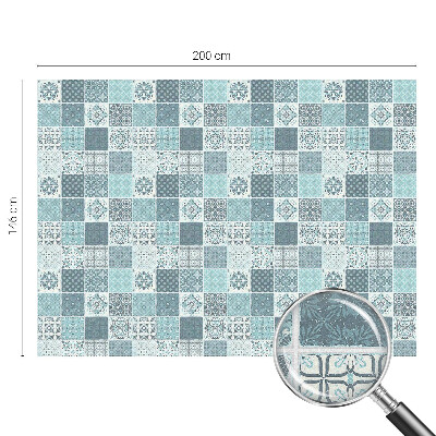 Frosted window film with stained glass pattern Boho tiles