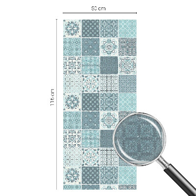 Frosted window film with stained glass pattern Boho tiles