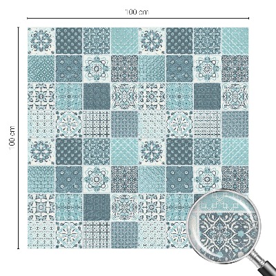 Frosted window film with stained glass pattern Boho tiles