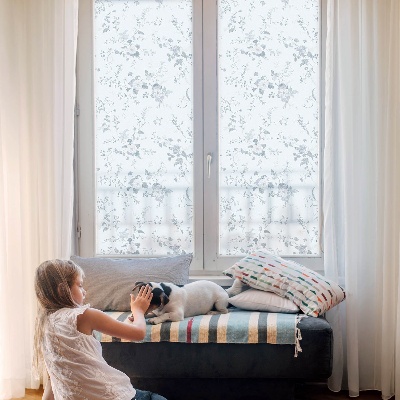 Privacy window film stained glass effect Subtle flowers
