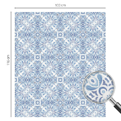 Patterned window film stained glass Blue tiles