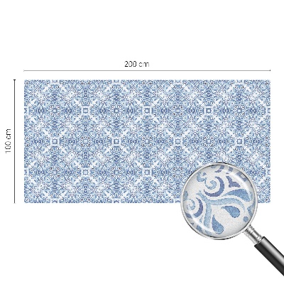 Patterned window film stained glass Blue tiles