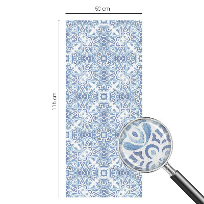 Patterned window film stained glass Blue tiles