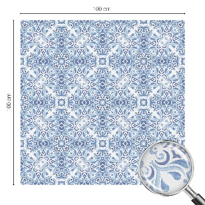 Patterned window film stained glass Blue tiles