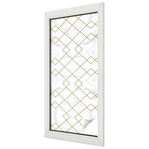 Frosted window film with stained glass pattern Geometric lines