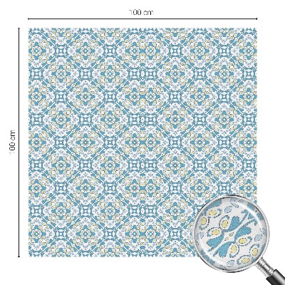 Frosted window film with stained glass pattern Geometric rosettes