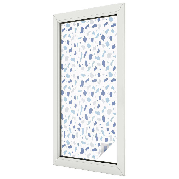 Privacy window film stained glass effect Blue patterns