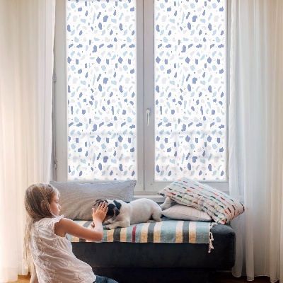 Privacy window film stained glass effect Blue patterns