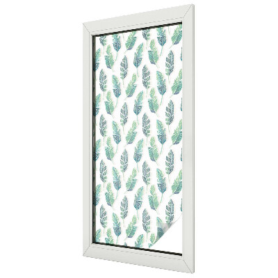 Patterned window film stained glass Tropical leaves