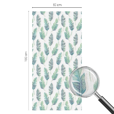 Patterned window film stained glass Tropical leaves