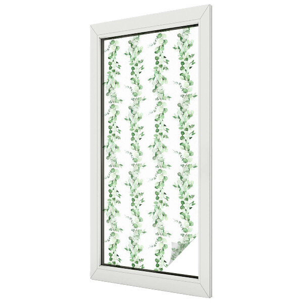 Privacy window film stained glass effect Green garlands