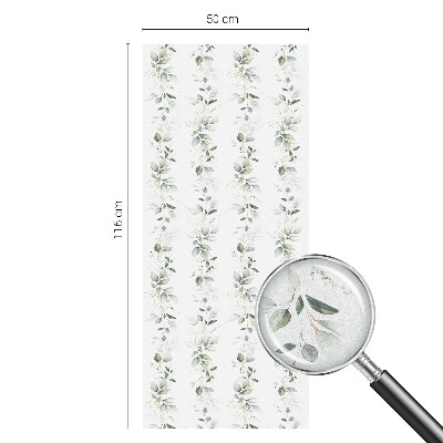 Frosted window film with stained glass pattern Plant charm